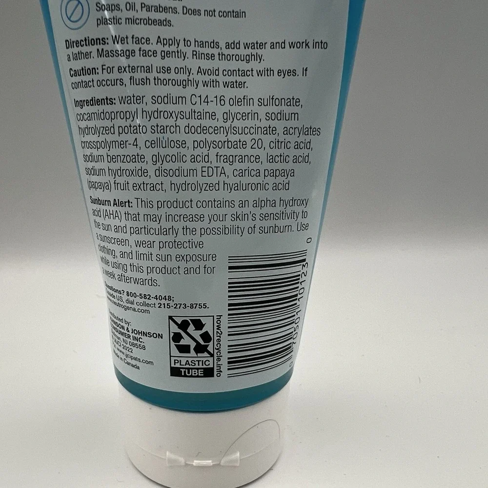 New! Neutrogena Hydro Boost‎ Exfoliating Cleanser 5 OZ Hyaluronic Acid